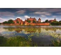 Puzzle garçon 200 pièces, Beauté Naturelle, Pologne, Malbork, Château de Marienburg, Rivière Nogart 35x25CM