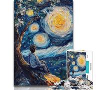 Puzzle Garçon sous Les étoiles pour Adultes, 1000 pièces, Difficile à réaliser, mais Amusant et Humoristique, Jeu éducatif pour Anniversaire (38x26cm)