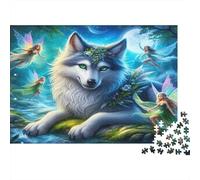 Puzzle Gardien Loup 1000pcs 38x26cm Papier Recy dultes Rassemblement Fées Défi Impossible Cerveau Activité Maison Cadeau