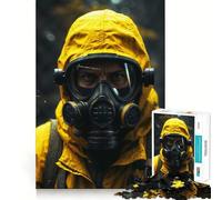 Puzzle Gardien Masque à Gaz Jaune 1000 Pièces Jeu de Réflexion Qualité Premium Découpe Laser Exercice Mental Calme à la Maison (38x26cm)