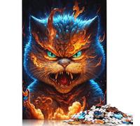 Puzzle Garfield Animal de Feu, Puzzle Rectangulaire en Papier pour Garçon ou Fille, Cadeaux de Noël, 1000 pièces (75x50cm)