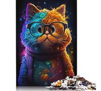Puzzle Garfield Cosmique à Lunettes, Amusant en Famille, en Carton 100% recyclé, pour Enfants et Adultes à partir de 12 Ans, Cadeaux d'halloween, 1 000 pièces (75 x 50 cm)