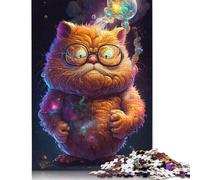 Puzzle Garfield Cosmique à Lunettes, Casse-tête en Carton de Qualité Supérieure pour Enfants et Adultes à partir de 12 Ans, Cadeaux d'halloween, 1000 Pièces (75x50cm)