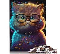 Puzzle Garfield Cosmique à Lunettes, Puzzle Rectangulaire Premium 100% Papier Recyclé, Cadeau Unique pour Femmes Hommes, 1000 Pièces (75x50cm)