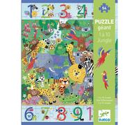 Puzzle géant 1 à 10 Jungle 54 pièces