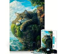 Puzzle géant Chat endormi 1000 pièces pour Adolescents Se remémorer, améliorer, détendre, œuvre d'art aux Contours Nets 38x52cm