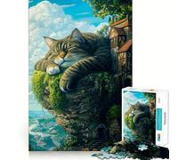 Puzzle géant Chat endormi de 1000 pièces pour Adolescents, activité de réflexion à Domicile, Bords précis, Cadeau Festif 38x26cm