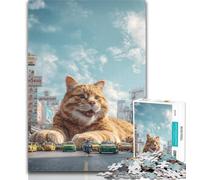 Puzzle géant Chat Orange 1000 pièces pour Adultes et Adolescents, 1000 pièces, Jouets éducatifs, Anti-Stress, renforce l'amour Entre Couples, 26x38cm