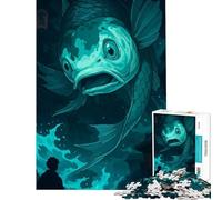 Puzzle géant de 1000 pièces en Forme de Carpe koï Jouet éducatif et Casse-tête pour Toute la Famille Cadeau pour Femmes et Hommes (Dimensions 38x26cm)