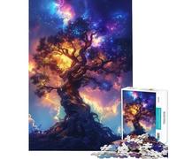 Puzzle géant de 1000 pièces pour Adolescents Arbre géant avec Ciel néon activités Amusantes à la Maison améliore la mémoire Jeu Manuel pour Les 14 Ans et Plus (50x75cm)