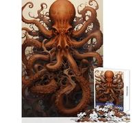 Puzzle géant de 1000 pièces pour Adolescents, Motif Pieuvre, décoration, Jouet Amusant et ludique, avec Poster et fiche de Questions Assortis (38x26cm)