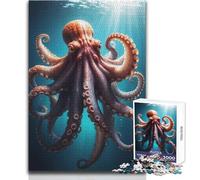 Puzzle géant de 1000 pièces représentant Une Pieuvre du Pacifique (Adulte) Jeu d'éveil et de réflexion Amusant Idée Cadeau Originale et surprenante Dimensions:50x75cm
