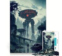 Puzzle géant de Robot Post-apocalyptique de 1000 pièces pour Adolescents, Jeu d'entraînement cérébral, Moment de détente, Art à Assembler, Cadeau saisonnier (38x52cm)