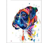 Puzzle géant en Bois à Faire soi-même, Chien Adulte, 300 pièces, Nouveau modèle de Chien Boxer Aquarelle 38x26CM