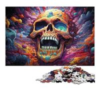 Puzzle géant en Bois pour Adultes 1 000 pièces Motif tête de Mort 75 x 50 cm