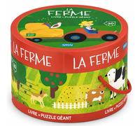 Puzzle Géant Ferme Enfant 30 Pièces Avec Livre Éducatif Rouge TU