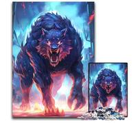 Puzzle géant Loup Bleu 1000 pièces pour Adultes, Jeu Familial interactif, défi cérébral, Jouet éducatif 26x38cm/10,23x14,96 Pouces