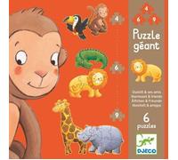 Puzzle Géant Ouistiti et ses amis - DJECO - Animaux - 6 puzzles de 4, 6 et 9 pièces