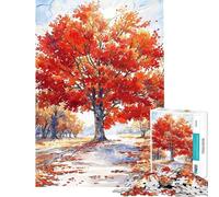Puzzle géant Rouge de 1000 pièces pour Adolescents et Adultes idéal pour Une Partie Solitaire Décoration Murale Cadeau de Noël ou d'anniversaire (Dimensions 38x52cm)