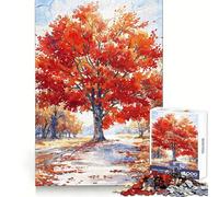 Puzzle géant Rouge Solitaire de 1000 pièces pour Adultes, Jeu d'entraînement cérébral, Image Douce et relaxante Assembler, Joli Cadeau (50x75cm)