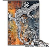 Puzzle Gecko Aquarelle pour Adolescents 1000 Pièces, pour 14 Ans et Plus, Art Déco Maison Jeux Famille Cadeaux Noël Anniversaire (50x75cm)