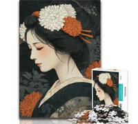 Puzzle Geisha Japonais 1000 pièces pour Adolescents 1000 pièces pour Adultes Jouets éducatifs Jeux familiaux Cadeaux d'anniversaire (50x75cm)