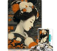 Puzzle Geisha Japonais 1000 pièces pour Adultes Cadeaux d'anniversaire Cadeaux pour Adultes de 14 Ans et Plus (50x75cm)