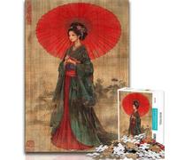 Puzzle Geisha Japonais 1000 pièces pour Adultes Jeu éducatif pour Anniversaire Noël et jusqu'à 14 Ans (50x75cm)