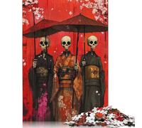 Puzzle Geishas Squelettiques, Puzzle Rectangulaire en Papier Amusant pour Famille, pour Garçon ou Fille, Cadeaux pour la Fête des Enfants, 1000 pièces (75x50cm)