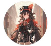 Puzzle Genshin Impact 1000 pièces pour Adultes, Puzzle Rond 1000 pièces, Casse-tête Haute difficulté pour Adolescents 67,5 x 67,5 cm