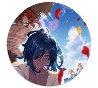 Puzzle Genshin Impact Kaeya 1000 pièces, Puzzle Rond 1000 pièces pour Adultes, Design Complexe pour Adolescents, décoration DIY et Divertissement Stimulant pour Le Cerveau 67,5 x 67,5 cm