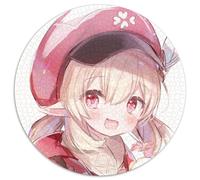 Puzzle Genshin Impact Klee pour Adultes 1000 pièces Puzzle Rond 1000 pièces Activité familiale, Casse-tête, Décoration intérieure, Cadeau de Vacances 67,5 x 67,5 cm