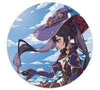 Puzzle Genshin Impact Mona 1000 pièces pour Adultes, Puzzle Rond 1000 pièces, Jeu Familial créatif et décoration d'intérieur, Cadeau de Noël idéal pour Les Adolescents 67,5 x 67,5 cm