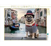 Puzzle · Gentleman en gondole à Venise | La mode à travers les canaux · 1000 pièces · Format assemblé 64 × 48 cm · CALVENDO Puzzle