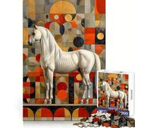 Puzzle géométrique Cheval Blanc 1000 pièces pour Adultes Souvenirs, Lumière, Plaisir, Bords précis, Cadeau Symbolique (50x75cm)
