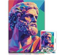 Puzzle géométrique de 1000 pièces représentant Le Portrait d'Aristote, idéal pour Les Adolescents Jeu ludique et éducatif, Cadeau Parfait et Original Dimensions:38x26cm