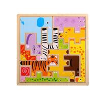 Puzzle Géométrique En Bois Coloré Pour Enfants, Jouet Éducatif