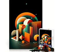 Puzzle géométrique Orbital pour Adultes, 1000 pièces, Jeu de logique Robuste, Anti-Tension, Bords Transparents, Cadeau de qualité supérieure (38x52cm)