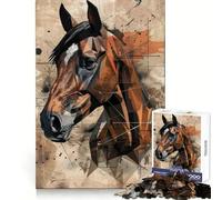 Puzzle géométrique partiel de 1000 pièces représentant Un Cheval, idéal pour Les Adolescents Un Cadeau Classique pour développer sa mémoire, se détendre et se Relaxer (50x75cm)