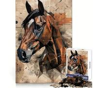 Puzzle géométrique partiel de Chevaux pour Adultes, 1000 pièces, Jouet intellectuel apaisant, décoration Murale de qualité (38x26cm)