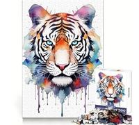 Puzzle géométrique Tigre 1000 pièces pour Adolescents, Jouet cognitif, Loisir Doux, Assemblage de Motifs, œuvre d'art 50x75cm