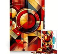 Puzzle géométrique Vibrant de 1000 pièces,Jeu cognitif Amusant,découpe de Haute précision,Cadeau Unique pour soulager Le Stress (38x52cm)