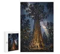 Puzzle Giant Sequoia Night Sky - Nature Poster, Mystical Tree Wall Decor, Dark Fantasy, 1000 PCS, pour Adultes Et Familles, comme Pause Créative pour Les Amateurs Patients, pour Jouer Ensemble