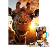 Puzzle Girafe 1000 pièces pour Adolescents Jeu de réflexion Difficile et Stimulant pour la décoration intérieure Convient aux Personnes de 14 Ans et Plus (38x52cm)