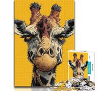 Puzzle Girafe 1000 pièces pour Adultes et Adolescents, Aide Le Cerveau à exercer des Jouets addictifs pour cultiver la Patience, Jeu de défi Unique 38x26cm