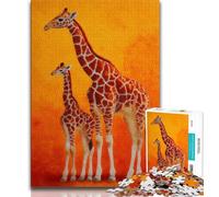 Puzzle Girafe Africaine 1000 pièces pour Adultes et Adolescents, Jeu de Quiz, décoration Murale, Cadeaux d'anniversaire et de Noël Uniques 38x26cm