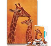 Puzzle Girafe Africaine pour Adultes et Adolescents, Aide Le Cerveau à exercer des Jouets addictifs pour cultiver la Patience et l'interaction Parent-Enfant 38x26cm