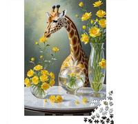 Puzzle Girafe Animal Art pour Adultes, 1000 Pièces, Niveau de Difficulté : Impossible, à partir de 18 Ans, 38 x 26 cm
