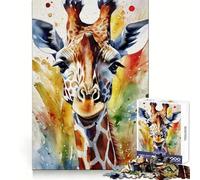Puzzle Girafe Aquarelle pour Adolescents, 1000 pièces, Stimulation Cognitive, détente et Plaisir, découpe Nette, Cadeau Unique (38x52cm)