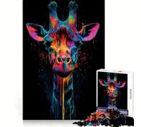 Puzzle Girafe Arc-en-Ciel 1000 pièces pour Adolescents Renforce Les Liens familiaux Bordure précise Cadeau attentionné (50x75cm)